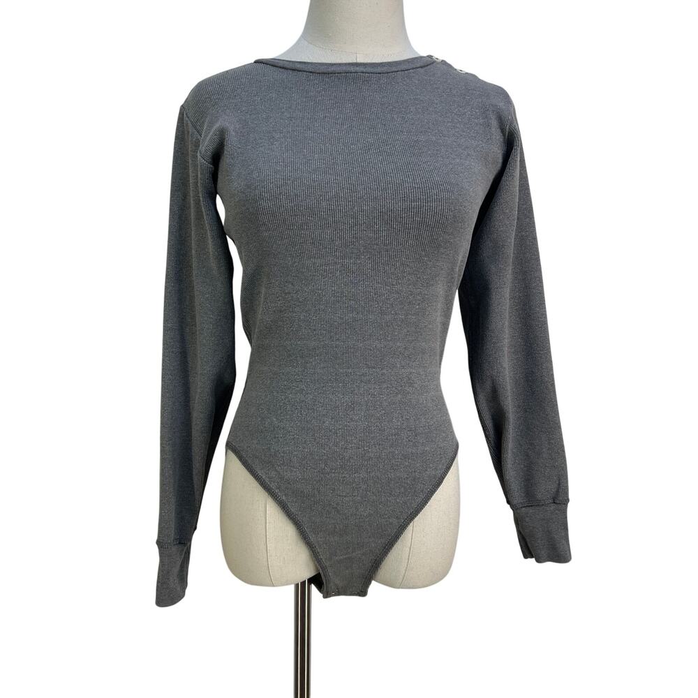 Vintage Ralph Lauren Ribbed Bodysuit Gray